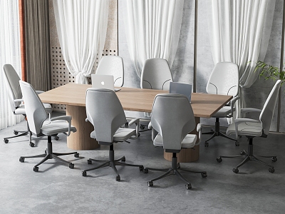 Conference table and chair combination 3d model