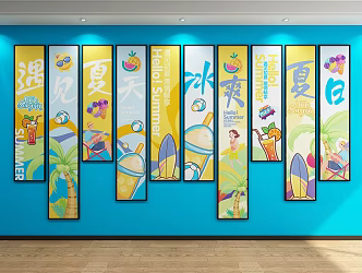 Photo wall cartoon art painting 3d model