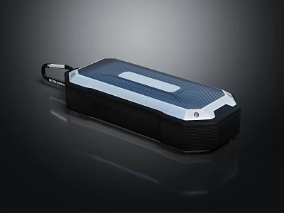 Portable Wireless Speaker With Carbon Fiber Texture Modern Design Carry Handle And Reflective Surface 3d model