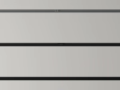 Three Black Elongated Air Conditioner Vents On Gray Wall With Modern Look 3d model