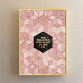 Abstract Painting with Pink and Gold Hexagonal Patterns Black Text Section Featuring Inspirational Quote 3d model