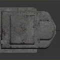 Rough Textured Stone Fortification Structure With Layered Design And Metal Cannon 3d model