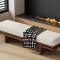 Modern Solid Wood Upholstered Sofa Bench For Cozy Minimalist Living Room Home Decor