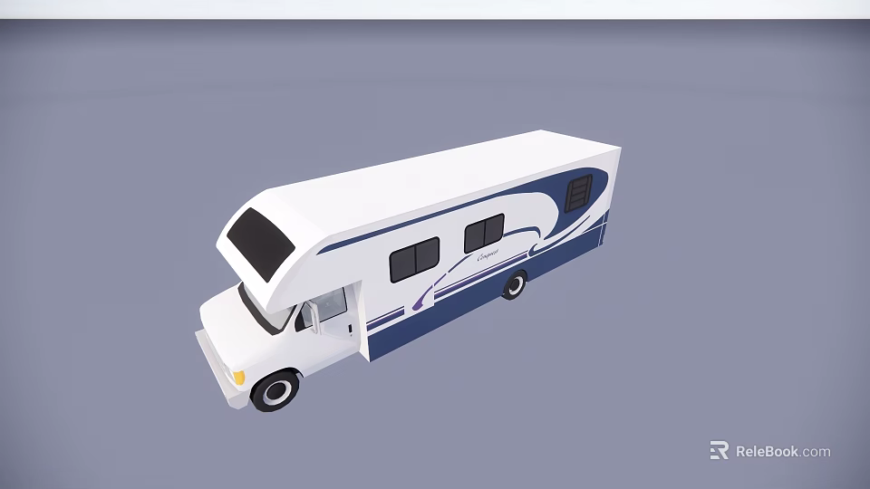 White Commercial Airliner Exterior Featuring Blue Decorative Stripes And Multiple Windows 3d model 