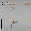 Various Styles of Outdoor Sunshade Umbrella with Adjustable Stand and Beige Design
