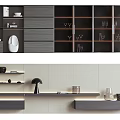 Modern Bookcase With Sleek Gray Finish Open Shelves And Storage Drawers Design