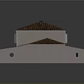 Traditional Two Story Building With Red Tiled Roof Light Gray Walls Windows And Doors
