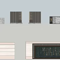 Various Building Facade Designs With Different Panels Textures And Window Layouts 3d model