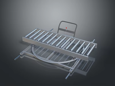 Metal Structure Equipment Featuring Railings And Wheels On Gray Background 3d model