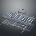 Metal Structure Equipment Featuring Railings And Wheels On Gray Background 3d model