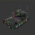 Modern Military Tank with Main Gun Turret Track System and Armored Hull Design