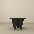 Modern Black Side Table With Sleek Stacked Base And Minimalist Design 3d model
