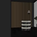Modern Luxury Store Front Desk With Marble Counter Wooden Wall And Pendant Light