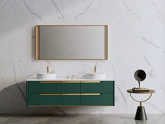 Modern Bathroom Cabinet Mirror Cabinet Counter Basin Faucet Bathroom Decoration Side Table 3d model