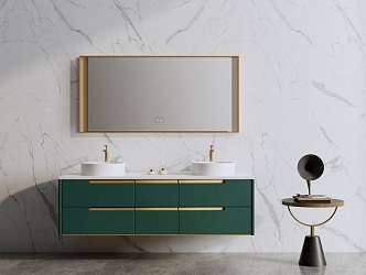 Modern Bathroom Cabinet Mirror Cabinet Counter Basin Faucet Bathroom Decoration Side Table 3d model