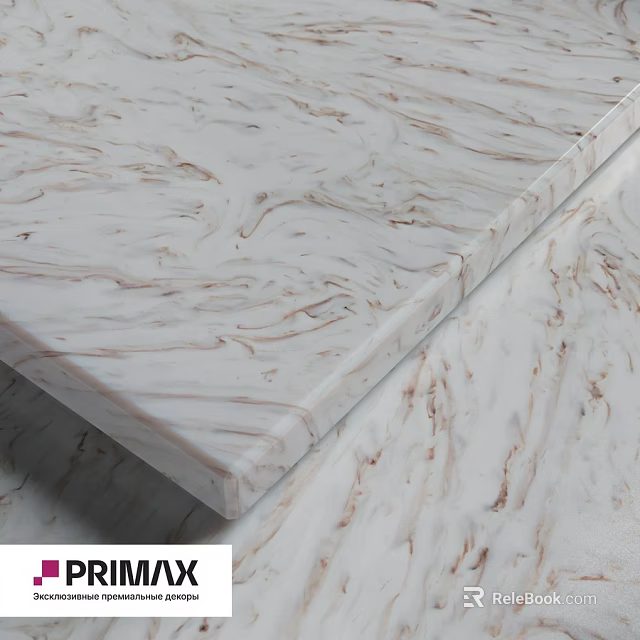 White Marble Texture Component Slab With Smooth Surface For Interior Design 3d model 