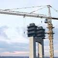 Modern bridge construction animation engineering crane bridge engineering machinery and equipment tower crane animation cement board steel bar lifting machine 3d model
