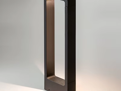 Modern Black Metal Floor Lamp With Minimalist Geometric Frame And Warm Ambient Lighting 3d model