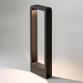 Modern Black Metal Floor Lamp With Minimalist Geometric Frame And Warm Ambient Lighting