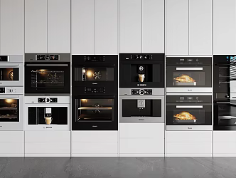 Modern oven built-in oven microwave oven combination microwave oven electrical cabinet 3d model
