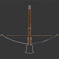Classic Crossbow Weapon With Wooden Stock Metal Frame And Bowstring