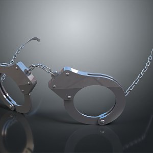 Iron Shackles Metal Handcuffs Shackles 3d model