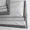 Gray Linen Roman Blinds With Pleated Design For Home Window Decoration