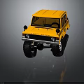 Yellow Off Road Toy Car With Large Monster Tires And Stylish Black Design Details