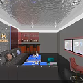 Luxurious Modern KTV Private Room With Comfortable Sofa Coffee Tables And Stylish Lighting Decor