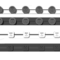 Modern Power Strips In Various Colors With Multiple Outlets And Sleek Design 3d model
