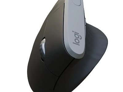 Logitech Ergonomic Computer Mouse With Black Gray Design And Scroll Wheel 3d model