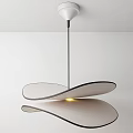 Modern Minimalist Pendant Light With Wave Shaped White Leaves And Warm Glowing Light
