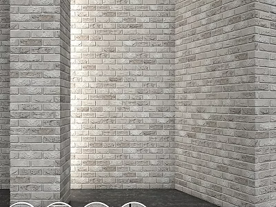 Modern Light Colored Brick Wall Structure For Interior Architectural Design 3d model