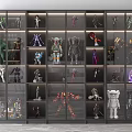 Glass Display Shelf With Layered Lighting For Various Dolls Models And Collectibles