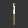 Military Weapon Missile 3D Model With Brown And White Cylindrical Body