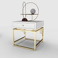 Modern Bedside Tables With Gold Accents Drawers And Decorative Items