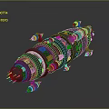 Advanced Space Exploration Craft With Circular Rings And Protruding Mechanical Parts