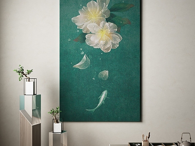 New Chinese-style Plant Painting Begonia Flower Plant Flower Decorative Painting model