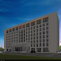 Modern Hospital Building Exterior With Red Cross Sign White Facade Large Windows Trees And Cars
