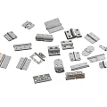 Various Metal Brackets And Hardware Components With Different Sizes And Shapes 3d model