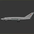Silver Gray Military Aircraft with Red Star Emblems Streamlined Design and Aerodynamic Shape 3d model