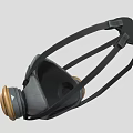 N95 Protective Gas Mask With Gray Body Brown Ear Cups And Head Straps