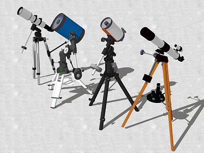 modern telescope astronomical telescope 3d model