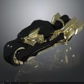 Sleek Black And Gold Motorcycle With Futuristic Design And Glossy Finish