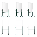 Mobile Whiteboards on Green Rolling Stands with Wheels and White Surfaces