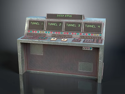 Space Series Control Console With Tunnel 1 To 4 Displays And Control Panels 3d model