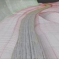 Snowy Terrain With Winding Tire Tracks Across Vast Smooth White Landscape