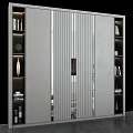 Modern Decorative Cabinet With Open Shelves On Both Sides Displaying Books Decorations And Vase