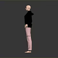 Comfortable Casual Clothing Set With Black Hoodie And Pink Pants For Daily Wear