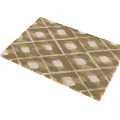 Stylish Round Area Rug With Navy Blue And Beige Geometric Pattern For Living Room Decor